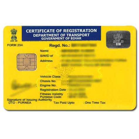 rc book smart card|smart card for vehicle registration.